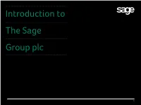 Introduction to the Sage Group Plc