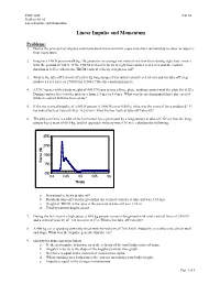 Linear Impulse and Momentum