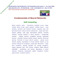 Neural Networks : Soft Computing Course Lecture 7 – 14, Notes, Slides , RC Chakraborty, E-Mail Rcchak@Gmail.Com , Aug