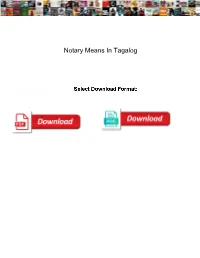 Notary Means in Tagalog