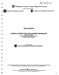 @$ Philippines Climate Change Mitigation Program %/Ti\ a Joint Program Ofrhe M W US Agency for International Development R Philippines Department of Energy Ww