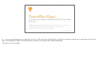 Tensorflow Eager: a Multi-Stage, Python-Embedded DSL for Machine Learning