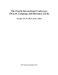 The Fourth International Conference on Law, Language and Discourse (LLD)