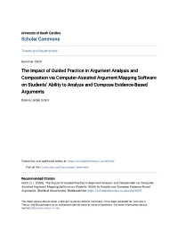 The Impact of Guided Practice in Argument Analysis And