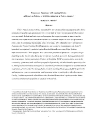 A Report on Policies of Self-Determination in Native America1
