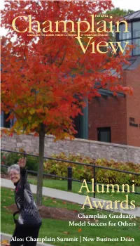 Alumni Awards Champlain Graduates Model Success for Others