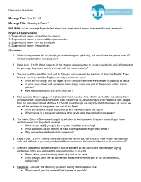 Discussion Questions Message Text: Acts 19:1-20 Message Title