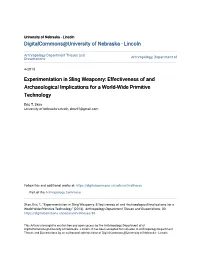 Experimentation in Sling Weaponry: Effectiveness of and Archaeological Implications for a World-Wide Primitive Technology