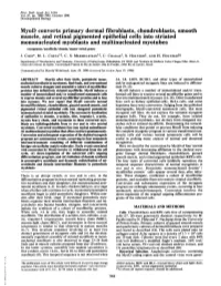 Myod Converts Primary Dermal Fibroblasts, Chondroblasts, Smooth
