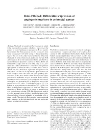 Robo1/Robo4: Differential Expression of Angiogenic Markers in Colorectal Cancer