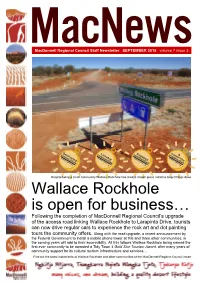 Wallace Rockhole Is Open for Business…
