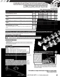 4.6L/5.4L Sohc Modular ( 2 Valve ) Mechanical Flat