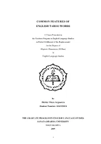 Common Features of English Taboo Words