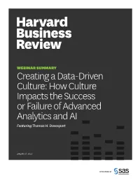 Creating a Data-Driven Culture: How Culture Impacts the Success Or Failure of Advanced Analytics and AI Featuring Thomas H