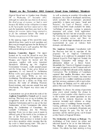 General Synod 2012.11 Synopsis