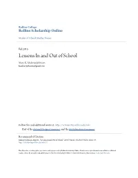 Lessons in and out of School Mary K