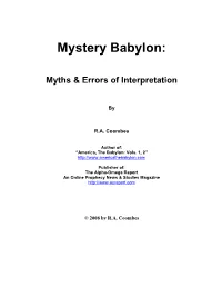 Mystery Babylon: Myths & Errors of Interpretation
