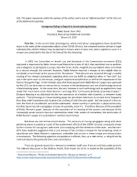 “Official Position” of the CJLS Nor of the Rabbinical Assembly