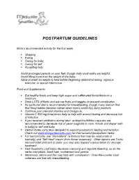 Postpartum Guidelines