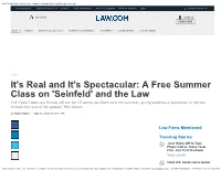 'Seinfeld' and the Law | Law.Com