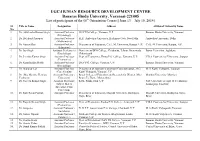 UGC-HUMAN RESOURCE DEVELOPMENT CENTRE Banaras Hindu University, Varanasi-221005 List of Participants of the 68Th Orientation Course [ June 13 – July 10, 2014] Sl