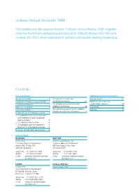 Unilever Annual Accounts 1999
