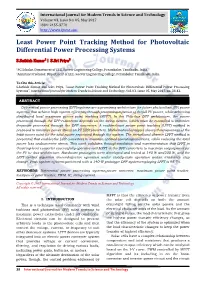 Least Power Point Tracking Method for Photovoltaic Differential Power Processing Systems