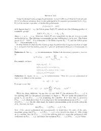 Section 14.6. Today We Discuss Galois Groups of Polynomials. Let Us Brieﬂy Recall What We Know Already
