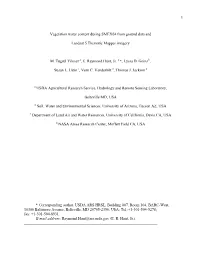 1 Vegetation Water Content During SMEX04 from Ground Data And