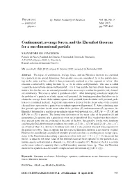 Confinement, Average Forces, and the Ehrenfest Theorem for a One