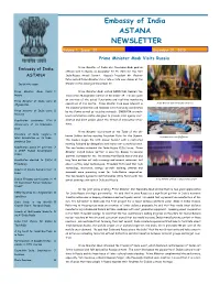 Embassy of India ASTANA NEWSLETTER