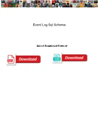 Event Log Sql Schema