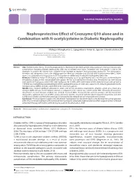 Nephroprotective Effect of Coenzyme Q10 Alone and in Combination with N-Acetylcysteine in Diabetic Nephropathy