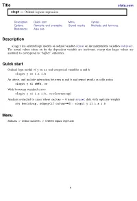 Ologit — Ordered Logistic Regression