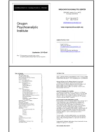 Oregon Psychoanalytic Institute