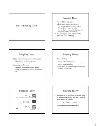Sampling Theory