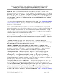 Summary and Response to Public Comments Report, Dated September 17, 2018