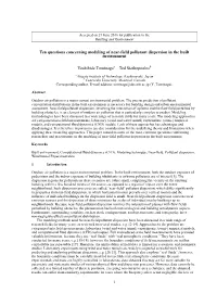 Ten Questions Concerning Modeling of Near-Field Pollutant Dispersion in the Built Environment Yoshihide Tominagaa Ted Stathopoul