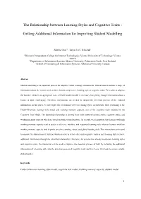 The Relationship Between Learning Styles and Cognitive Traits