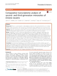 Comparative Transcriptome Analysis of Second- and Third-Generation Merozoites of Eimeria Necatrix
