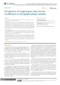 Comparison of Original Gram Stain and Its Modification in the Gingival Plaque Samples