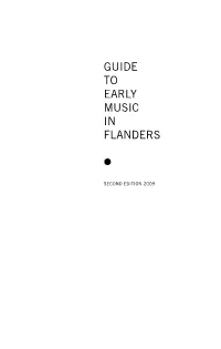 Guide to Early Music in Flanders