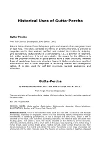 Historical Uses of Gutta-Percha