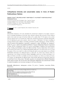Ichthyofaunal Diversity and Conservation Status in Rivers of Khyber Pakhtunkhwa, Pakistan