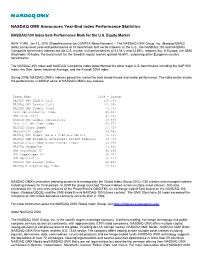 NASDAQ OMX Announces Year-End Index Performance Statistics