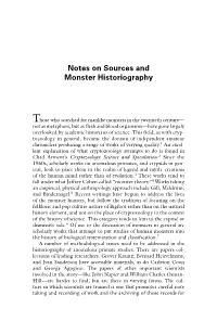 Notes on Sources and Monster Historiography