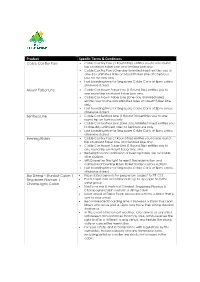 Product Specific Terms & Conditions