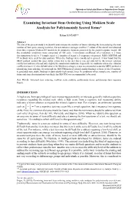 Examining Invariant Item Ordering Using Mokken Scale Analysis for Polytomously Scored Items*