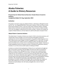 Alaska Fisheries: a Guide to History Resources
