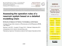 Assessing the Operation Rules of a Reservoir System